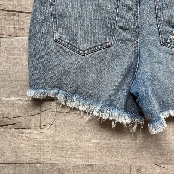 Sincerely Jules High Rise Acid Wash Distressed Denim Shorts 90s y2k retro 29 9 - Picture 11 of 12